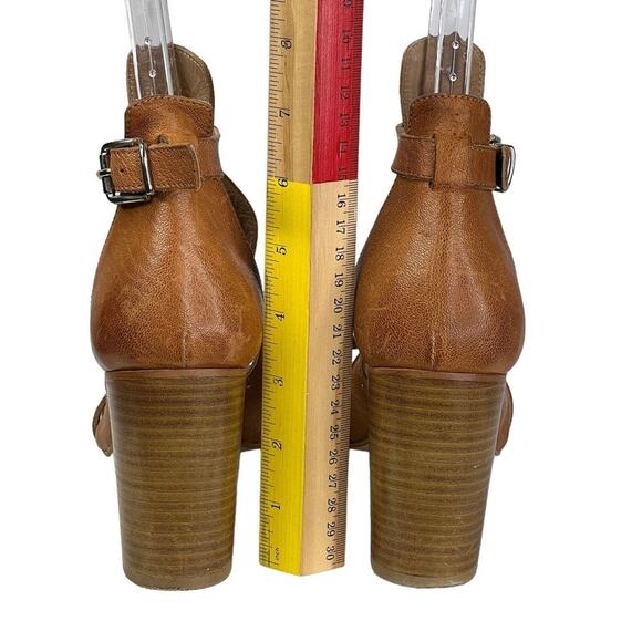 Emanuele Crasto Cage Sandal Studded Strappy SZ 10 Brown Leather Block Heeled - Picture 5 of 9